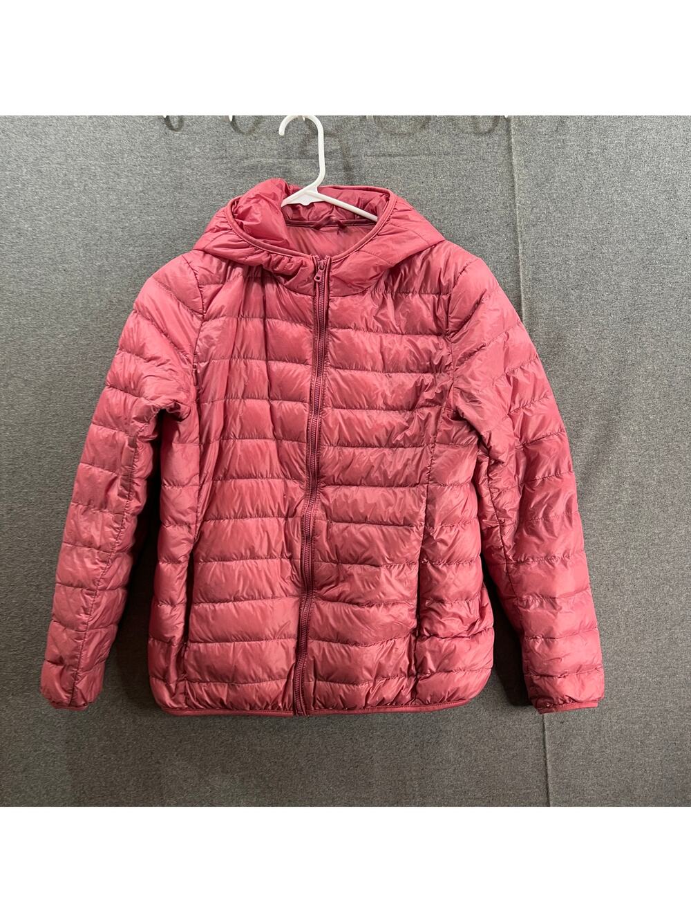 Gingerly Puffer Jacket Womens Size S Pink Full Zip Lightweight Long Sleeve Down